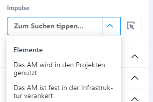 Screenshot: Auswahl der Objekte, die von Impulsen beeinflusst werden